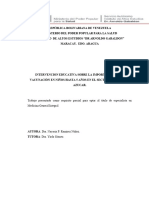 Intervencion Educativa Sobre La Importancia de La Vacunaciòn en Niños Hasta 5 Años en El Sector 5 de Caña de Azucar.