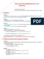 Chapitre IX - Equation Du Premier Degré À Une Inconnue