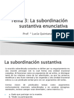 Tema 3. La Subordinación Sustantiva