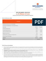 LL.M (Master of Law) : FEE DOCUMENT (2023-24)