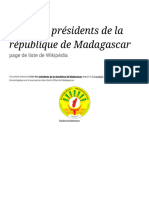 Liste Des Présidents de La République de Madagascar - Wikipédia