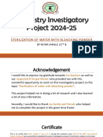 Chemistry Investigatory Project 2024-25 Sterilization of Water