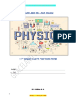 11th Grade Physics E-Note For Third Term