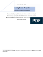 Fenomenologia Da Percepção - Fundamentos e Cenários de Investigação