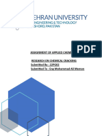 Assignment of Applied Chemistry Research On Chemical Cracking Submitted By: 22PG02 Submitted To: Eng Mohammad Ali Memon