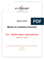 Ases de Donnees Avancees: UF1 - Modèles Objet Et Objet-Relationnel