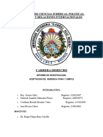 Informe Aceptacion de La Herencia Pura y Simple