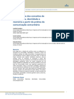 A Construção Dos Conceitos de Comunidade, Identidade e Memória A Partir Da Prática Da Comunicação Comunitária