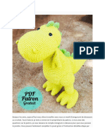 Dinosaure T Rex Amigurumi PDF Patron Gratuit