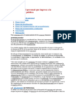 La Selección Del Personal Que Ingresa A La Administración Pública