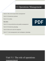 BM Unit 5.1 The Role of Operations Management