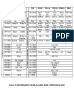 Chaste Qur'anic Timetable