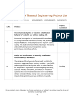 Comprehensive MTech and PHD Thermal Engineering Project Ideas