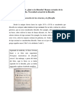 Tema 1. Parte 4. Qué Es La Filosofía Ramas Actuales de La Filosofía. Necesidad Actual de La Filosofía