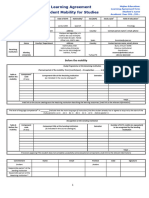 Learning Agreement For Exchange Students