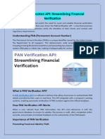 PAN Verification API Streamlining Financial Verification