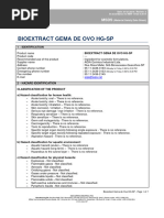 Bioextract Gema de Ovo HG SP - Msds Export