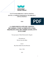 La Implementación Del Sistema Bicameral Como Alternativa para Mejorar El Rol Del Poder Legislativo en El Perú