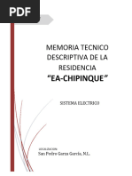 Memoria Descriptiva Electrica Res. Chipinque