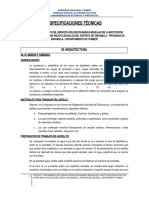 Especificaciones Técnicas Arquitectura - Efraín Arcaya