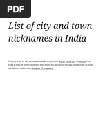 List of City and Town Nicknames in India