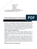 Device Management in Operating System