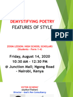 Features of Style in Poetry