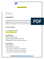 Internal Audit Report For ISO 14001