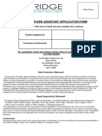 Hca Application Form