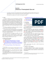 Determining Dimensions of Thermoplastic Pipe and Fittings: Standard Test Method For