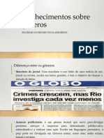 Conhecimentos Sobre Gêneros Recomposição Da Aprendizagem