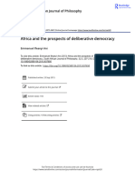 Emmanuel Ifeanyi Ani, "Africa and The Prospect of Deliberative Democracy"