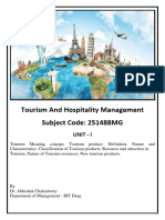 Unit I - Tourism & Hospitality Management 251488MG-1