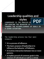 Leadership Qualities and Style