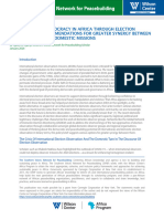 Strengthening Democracy in Africa Through Election Observation: Recommendations For Greater Synergy Between International and Domestic Missions