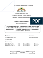 Les Effets de L'évaluation Et L'impact Des TICE Dans L'enseignement en Classe de FLE Chez Les Apprenants Aucycle Seconda 1