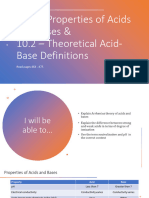 10.1 - Properties of Acids and Bases and 10.2 - Theoretical Acid-Base Definitions