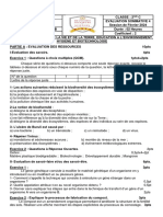 Collège BISTA Evaluation Sommative 5 SVTEEHB Seconde C