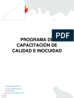 Programa de Capacitación de Calidad e Inocuidad