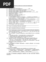 Questionário A Ser Aplicado Aos Professores Da Educação Fundamental