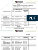 Planilla Entrega de Alimentación Valle de La Paz