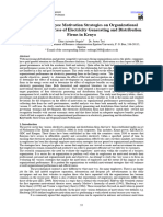 Effect of Employee Motivation Strategies On Organizational Performance: A Case of Electricity Generating and Distribution Firms in Kenya