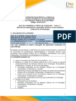 Guía de Actividades y Rúbrica de Evaluación - Tarea 5 - Diferencias Epistémicas y Principios Teóricos en Los Enfoques Clásicos de La Psicología