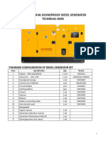 100 KVA Specs of Weichai Genset