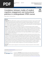 Correlaciones Entre Modos de Participación Cognitiva de Los Estudiantes y Prácticas de Instrucción en Cursos STEM de Pregrado