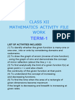 Xii Maths Activity File (Term-1)