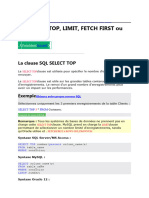 Clause SQL TOP, LIMIT, FETCH FIRST Ou ROWNUM