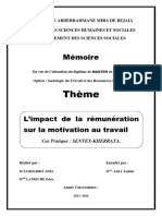 L'Impact de La Rémunération Sur La Motivation Au Travail