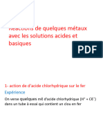 Réactions de Quelques Métaux Avec Les Solutions Acides