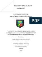 "Evaluación Del Estado Nutricional Del Manati Amazónico Lactante Alimentado Con Cuatro Diferentes Dietas No Convencionales